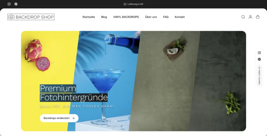 Screenshot des Shops backdrop-shop.de